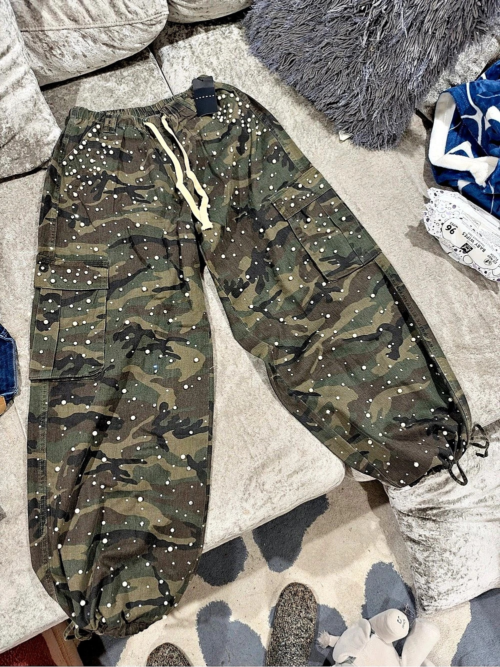 MissGuided Camo Cargo Embellish Pants